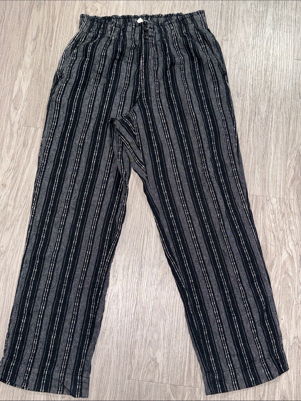 Briggs New York Black & Gray Striped Relaxed Drawstring Joggers